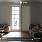 RYB HOME Blackout Door Curtain for Patio Front Tricia French Door Window | Thermal Insulated, Self Adhesive, Privacy, For Patio Kitchen Front Entry Front Back Door Glass Window, W30 x L69, 1 Panel - Image 5