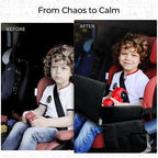 Kids Travel Tray for Car Seat, Carseat Table Tray for Kids Road Trip Activities, Car Trays for Kid Roadtrip Essentials, Toddler Lap Desk Organizer for Airplane - Black - Image 4