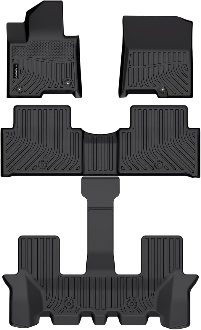 AUXKO All Weather Floor Mats for Kia Sorento Hybrid 2026-2021(Include PHEV) | High Wall,All-Weather,All Season,Odorless,Anti Slip,Rain&Salt Resistant,TPE Material,Black,Accessories,Pet Friendly - Image 2