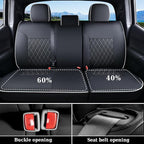 Coverado Tacoma Seat Covers Full Set, Faux Leather Seat Covers Custom Fit for 2016-2023 Toyota Tacoma Double/Crew Cab Base Prerunner SR5 Limited TRD Sport Interior Covers (White Line) - Image 6