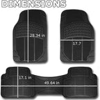 VaygWay Universal 3 Piece Heavy Duty Front and Rear Black Rubber Floor Mats - Premium Quality Trimmable Universal Fit All Weather Protection Floor Mats for Car Van SUV Truck - Image 4