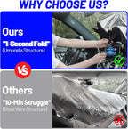 Windshield Sun Shade Umbrella for Toyota C-HR 2018-2023, Foldable Front Window Sunshade with 360° Rotating Shaft, Custom Fit Car Shades for C-HR Accessories with UV & Heat Protection - Image 2