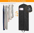 MISSLO 65" Long Garment Bags for Travel Dress Bags for Hanging Clothes Waterproof Wedding Dress Cover Traveling Clothing Protectors for Closet Storage 3-Pack for Gowns, Tuxedos, Coats, Black - Image 5