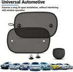 2 Pack Car Sun Shade, Universal UV Protection Sunshade for Side Windows for Side Window Sun Glare and UV Protection for Kids/Adults/Pets, Cars Suction Cup Sunshade, 20''x12'' Fits 98% Cars - Image 8