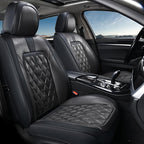 Coverado Car Seat Covers Front Seats, 2 Pack Waterproof Leather Seat Covers for Cars, Luxury Car Seat Protector, Anti-Slip Design Seat Cushions, Black Seat Covers Universal Fit for Most Cars - Image 9