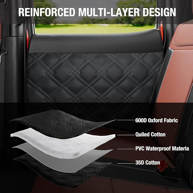 Surfcabin Dog Car Door Protector: 20% Larger Design for Trucks & Large SUVs | Thickened Waterproof Fabric, 2 Packs Full Door Panel Covers, Protects Doors from Dog Scratching - Image 7
