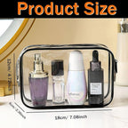 12 Pieces Clear Makeup Bags, TSA Approved Toiletry Bag for Travel, Transparent Cosmetic Pouch with Zipper, Waterproof Vinyl Plastic Organizer Case for Vacation Bathroom (Medium) - Image 2