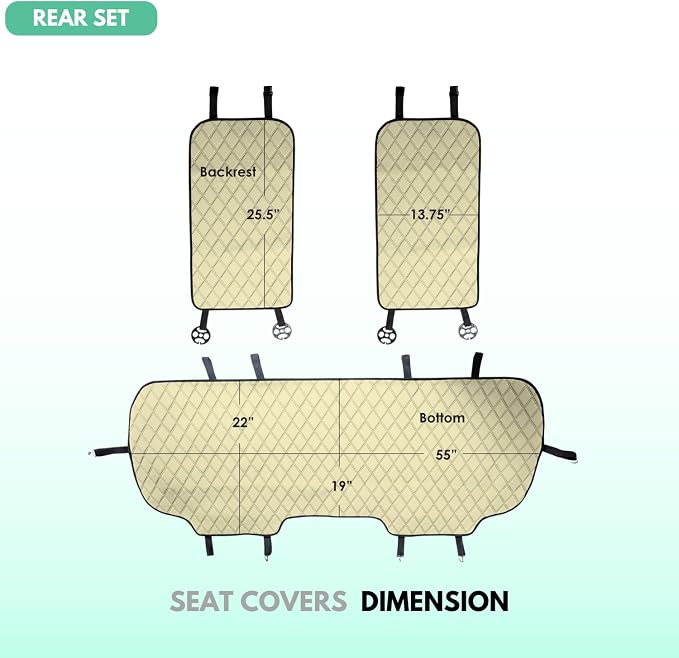 FH Group Car Seat Cushion Neosupreme Automotive Seat Cushions - Universal Fit, Rear Car Seat Cushion, Car Seat Cushions with Non-Slip Silicone Backing for SUV, Sedan, Van Rear Set Aqua - Image 3