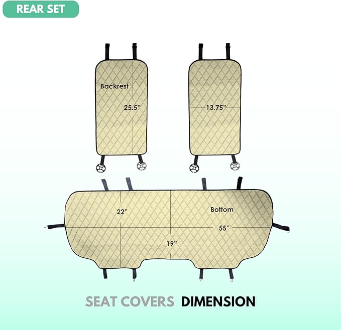 FH Group Car Seat Cushion Neosupreme Automotive Seat Cushions - Universal Fit, Rear Car Seat Cushion, Car Seat Cushions with Non-Slip Silicone Backing for SUV, Sedan, Van Rear Set Green - Image 3