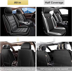 IKABEVEM Car Seat Covers for Nissan Rogue Sport 2017-2022, 2-Pack Front | Luxury Fuax Leather, Waterproof, Airbag Compatible, Easy to Install, Scratch‑Resistant Seat Protection, Black&Grey - Image 5
