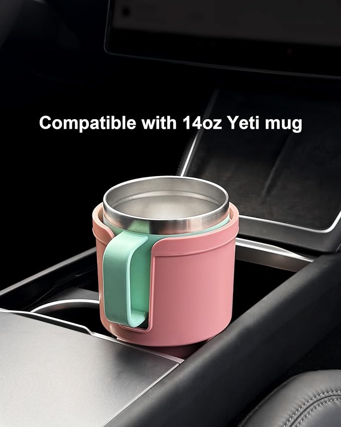 SEVEN SPARTA Car Cup Holder Expander for 32-46oz Large Bottles & Tumblers | Larger Version Fits Yeti 46oz, Hydro Flask & Nalgene, Upgraded Adjustable Offset Base, Fits 3.5"-4" Bottles, Mugs & Tumblers - Image 2