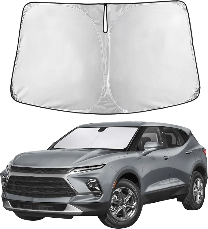 Autovir Windshield Sun Shade Fit for 2019-2024 2025 2026 Chevrolet Blazer | Sunshade, Front Car Window Shades Sun Visor, Blocks UV Rays & Heat, Car Accessories by Autovir