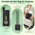 Umbrella Strollers Bag for Airplane, Stroller Travel Bag 42"H x 12"W x 12"D | Stroller Cover Accessories Fit Most Single Umbrella Baby Strollers, Baby Shower Gifts, Flying Essentials Gate Baggage Check - Image 7