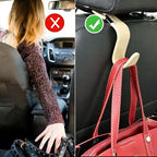 4PCS Car Seat Headrest Hook, Multi-Purpose Seat Back Hanger Purse Bag Handbag Organizer, Auto Interior Backseat Storage Hook Holder for Coat Hat Grocery Umbrella, Universal Fit (Beige) - Image 5