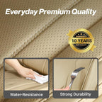 Coverland Premium Car Seat Covers Full Set Waterproof Interior Protector | Airbag Compatible Non-Slip Seat Cover for 2010-2024 GMC Terrain [Full set Beige - Size Chart X67] - Image 7
