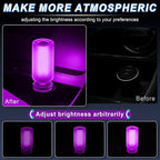 iFunyLED Car Interior USB LED Night Light, Portable Touch dimmable Car Ambient Lighting Kit, Retro Mini Frosted Glass Bottle Lamp Decorations for Vehicle Camping Bedroom Hallway, Pack of 2(Purple) - Image 2