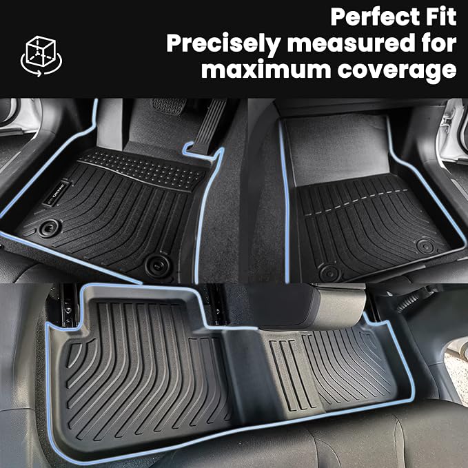 AUXKO All Weather Floor Mats for Honda Civic 2026-2022 Acura Integra 23-26 | Sedan,Hatchback,Si,Sport,2nd Row w/ & w/o USB Port,Not Hybrid,Odorless,Rain&Salt Resistant,Accessories,Pet Friendly - Image 6