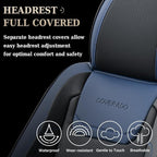 Coverado Car Seat Covers Full Set, Seat Covers for Cars, Waterproof, Leather Car Seat Cushion, Universal Car Interior Covers Seat Protectors for Most Cars Blue - Image 7