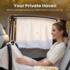 2 PCS Car Window Sun Shade, 25.2" × 18.5" Cute Cartoon Auto Side Window Shade for Privacy Protection, Lovely Cotton Vehicle Sun Heat & UV Protection Cover for Side Windows - Image 6
