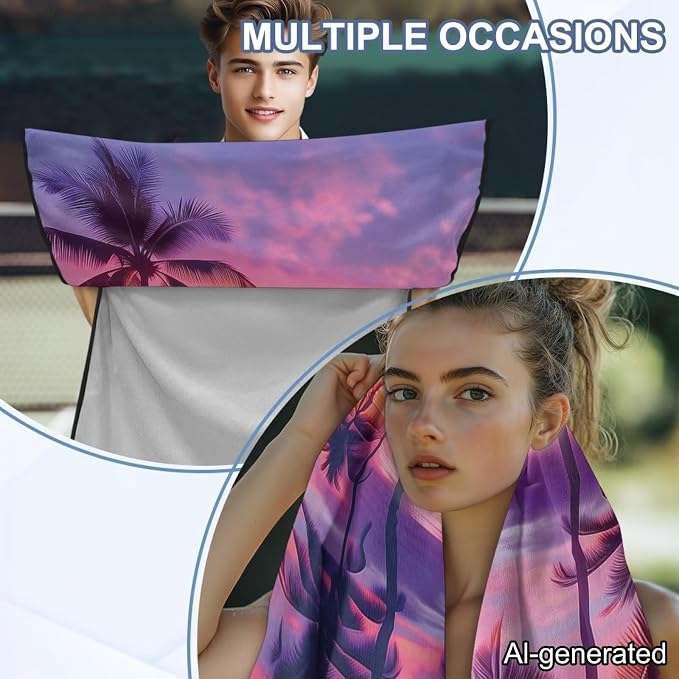 Horeset Sunset Palm Tree Car Seat Towel Cover – Quick-Dry & Washable Front Seat Protector, Universal Fit for Cars SUVs Trucks Sedans Vans, Hawaii Tropical Design - Image 7