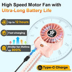 AMTIFO Pink Stroller Fan - USB Rechargeable, Quiet Cooling, 4 Adjustable Speeds, Portable Baby Fan for Strollers, Car Seats, Nurseries, Outdoor Use, Long-Lasting Battery - Image 4