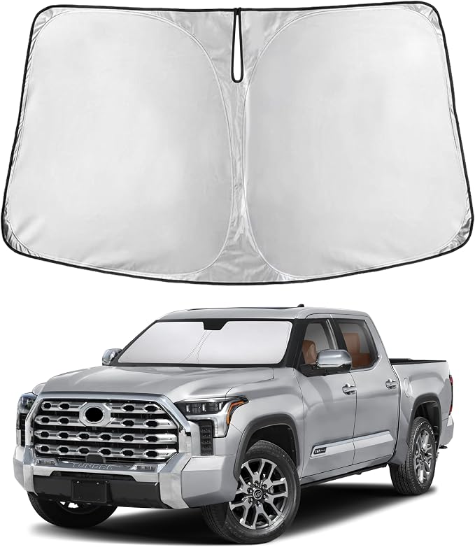 EcoNour Windshield Sunshade Compatible for Toyota Tundra 2022-2025 2026 | SR, SR5, Limited, Platinum, 1794 Edition, TRD Off-Road Pro Sun Visor for Front Window Sun Shade Cover, Car Accessories by EcoNour