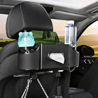 Back Seat Car Organizer,4 in 1 Multifunctional Car Back Seat Storage Box with Drink Cup Holder Tissue Box, for Hold Phone,Snacks, Drinks, Handbag-Black by Joezhe