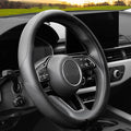 YHONGJT Soft Microfiber Leather Anti-Slip Car Steering Wheel Cover, Universal Fit 15 Inch for Women Girls, Fit Vehicles, Sedans, SUVS, Vans, Trucks - Black by Unknown