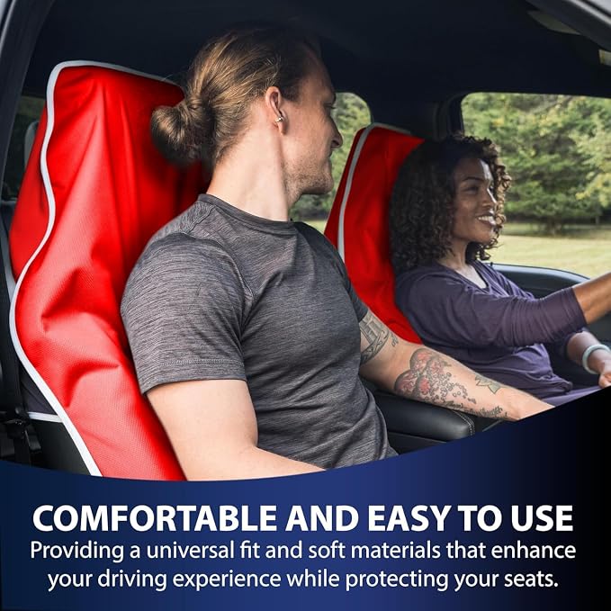 DriSeats Waterproof Car Seat Towel Cover for Runners, Post Workout, Red - Image 7