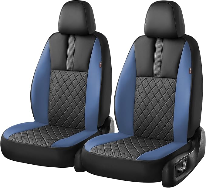 Coverado Car Seat Covers Front Pair, Automotive Leather Seat Covers for Car，Universal Fit Front Back Seat Cover, Non-Slip Waterproof Breathable Car Seat Protector - Image 7