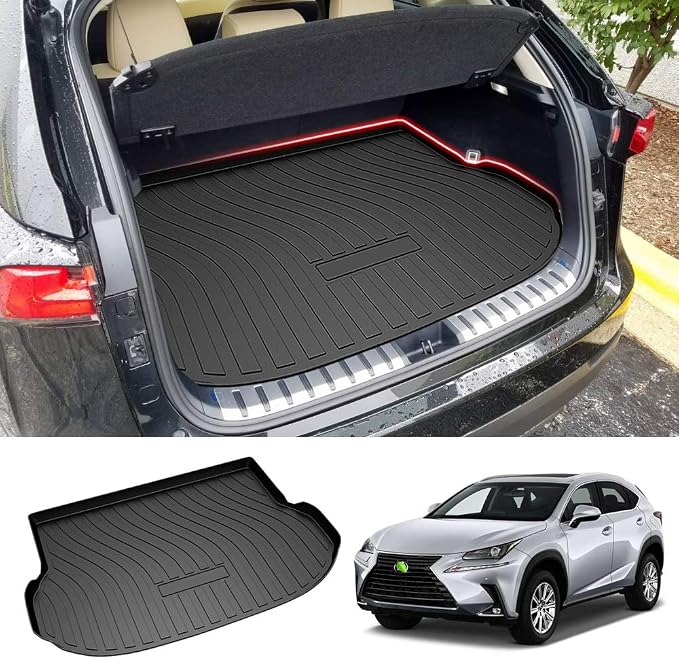 Powerty Trunk Mat for 2015-2021 Lexus NX200t NX300 NX300h, All Weather TPE Cargo Mat Liner for Rear Trunk by Powerty