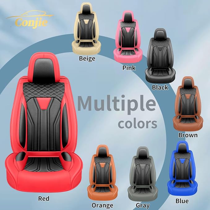 Fit Maxima Car Seat Covers Premium Leather for Nissan Maxima 2011-2025 2026. Waterproof， Breathable, Scratch-Resistant & All-Weather Seat Cushion Protector（2 Front Seats,Red&Black - Image 8