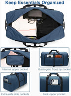 100L Travel Duffle Bag for Men, Urtala 32” Large Duffle Bag for Traveling with Shoe Compartment, Foldable Travel Duffel Bag for Men Women Waterproof & Tear Resistant (Dark Blue, EXTRA LARGE, 100L) - Image 3