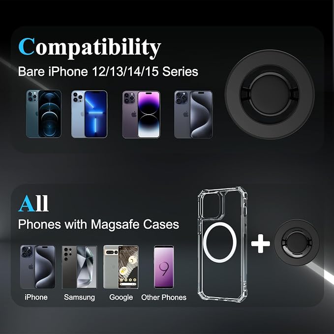 for Magsafe Car Mount, Rear View Mirror Phone Holder, Rotatable and Retractable Phone Holder for Car Compatible with iPhone 17/16/15/14/13/12 Series and Phones with Magsafe Case or Metal Ring - Image 5