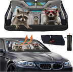 Raccoon Car Windshield Sunshade Umbrella Funny Raccoon Sun Shade Umbrella for Car Raccoon Foldable Car Window Shades Windshield Sun Shades Umbrella Cover 57 x 30 in by PZTZH