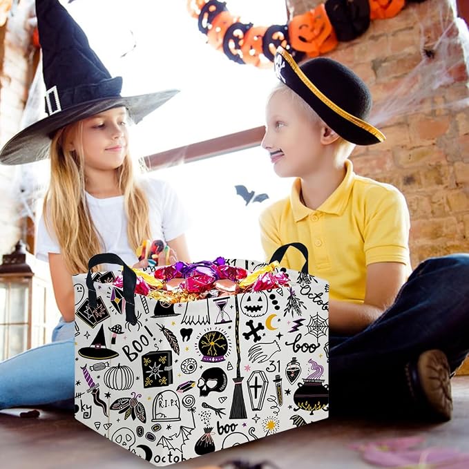 Halloween Ghost thriller basket,Empty Halloween basket,Horror and thriller decor,Trick or Treat Box for Boys and Girls,Horror decor(Magic Halloween) - Image 5