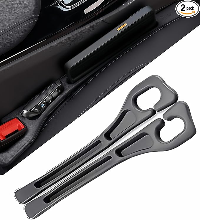 BESTKEE Car Seat Gap Filler 2 Pack, No Drop Seat Gap Plug with Dual Storage Slots, Blocks Phones Keys Coins, Flexible EVA Console Gap Filler Auto Accessories for Cars SUVs Trucks by TacticalGear