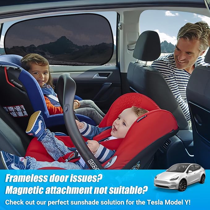 ZATOOTO Tesla Model Y Back Side Window Sun Shades, 95% UV & Heat Block | Custom Fit 2020-2026, Anti-glare, Privacy Protection, Semi Transparent Static Cling, No Adhesive, Tool-Free Install - Image 4