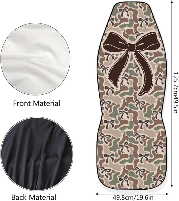 Camo Bow Front Car Seat Cover 2 Pack, Soft Breathable Bucket Seat Protectors, Easy Installation, Universal Fit for Most Cars, SUVs and Sedans - Image 7
