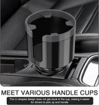QODOLSI Pack-1 Car Conversion Cup Holder, Within 4.13" Drink Stand from Small to Large Cups Mouth, Rotatable Adjustable Base with Anti-Slip Pad, Universal Plug-and-Play Cup Holder for Cars (Black) - Image 6