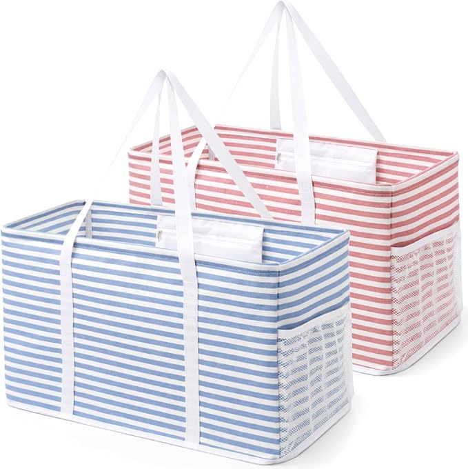 Lifewit Extra Large Tote Bag, Reusable Grocery Bags with Metal Wire Frame and Handles by Lifewit