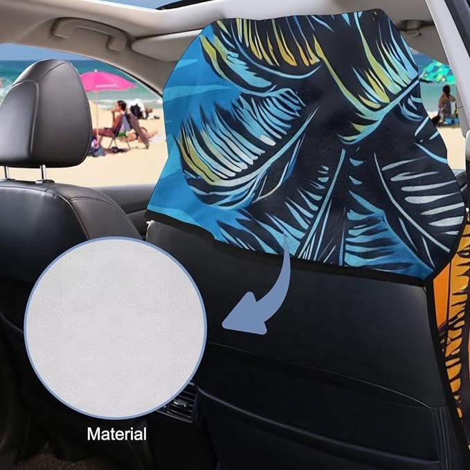 Car Towel Seat Cover Palm Tree Car Seat Cover Protector Breathable Comfortable Cars Interior Accessories for Cars, Trucks, Sedans, Vans, SUVs - Image 3