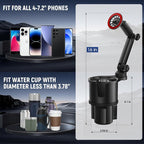Magnetic Car Cup Holder with Phone Holder, 360° Rotating Cup Holder Expander Phone Holder, N52 Magnets Universal Car Mount with Adjustable Base for iPhone Samsung All Smartphones - Image 3