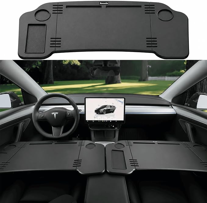Car Desk for Tesla Model 3 Y, Foldable Tesla Desk for Laptop, Car Table Tray for Tesla Passenger Seat, Tesla Table Travel Tray for Kids, Food & Tablets, Tesla Tray Long Trip Essentials by Unknown