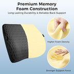 Lumbar Support Pillow for Car & Office Chair - High-Density Memory Foam Back Cushion for Sciatica & Lower Back Pain Relief - Non-Slip Support for Long Commutes & Desk Workers (4D Mesh Black) - Image 5