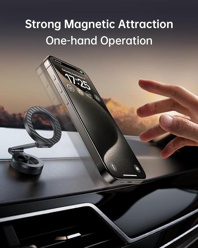 SYNCWIRE for MagSafe Car Mount 【360° Rotation】 Magnetic Phone Holder for Car, Adjustable Metal Arm, Car Magnet Phone Mount for Dashboard, Car Accessories Fit iPhone 17 16 15 14 13 Pro Max &All Phones - Image 4