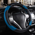 Leather Car Steering Wheel Cover, Universal Fit for Most Cars, Blue-2 | Microfiber Leather,Non-Slip Breathable Auto Steering Wheel Protector by Szttswamp