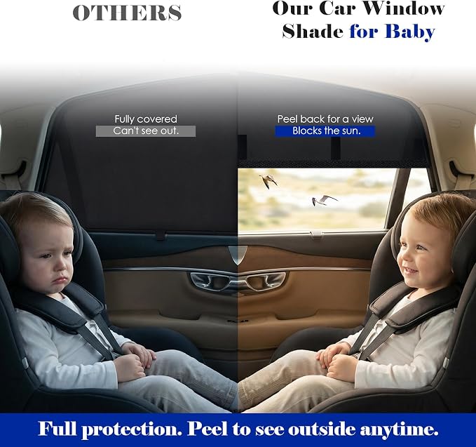 Wolfcar Car Window Shades for Front Side Windows, 2-in-1 Magnetic Detachable Car Window Covers with Hook-and-Loop, Keeps Side Mirrors Clear, Blocks UV & Glare, Car Curtains for SUV/Truck, 2 Pcs - Image 7