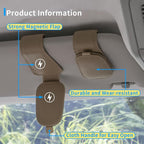 Yuoyar 2 Packs Magnetic Sunglass Holder for Car Visor (Beige) | Magnetic Interior Car Accessories - Image 4