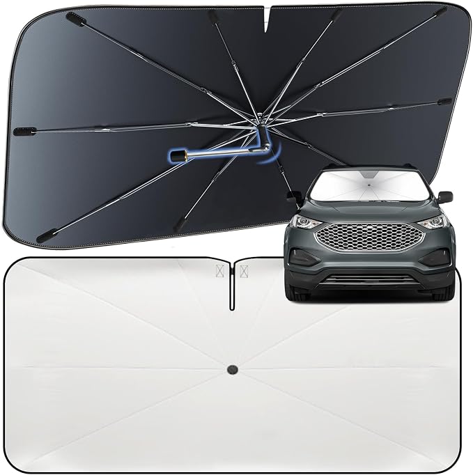 Windshield Sun Shade Umbrella for Ford Edge 2015-2026 Front Window Shield | Heat-Reflective Window Shade, Umbrella Sunshade Cover Blocks Heat, Protects Interior, Vehicle-Specific Precision Fit by Fshaanys